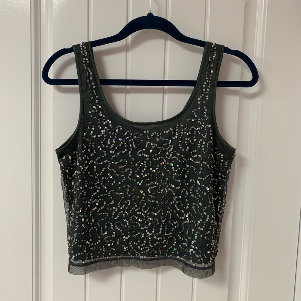 Gray sequined Forever 21 tank top